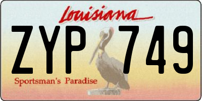 LA license plate ZYP749