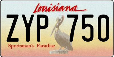 LA license plate ZYP750