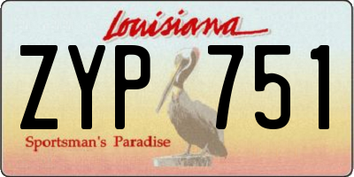 LA license plate ZYP751
