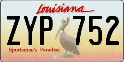 LA license plate ZYP752