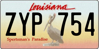 LA license plate ZYP754