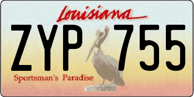 LA license plate ZYP755
