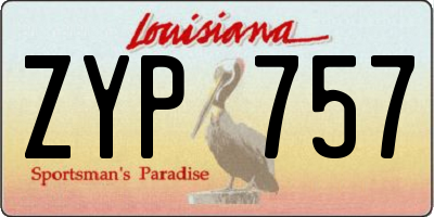 LA license plate ZYP757