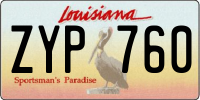 LA license plate ZYP760