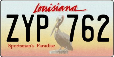 LA license plate ZYP762