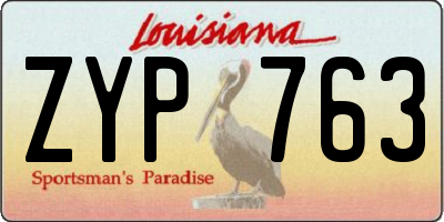 LA license plate ZYP763
