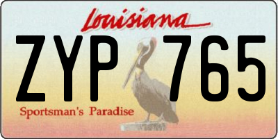 LA license plate ZYP765
