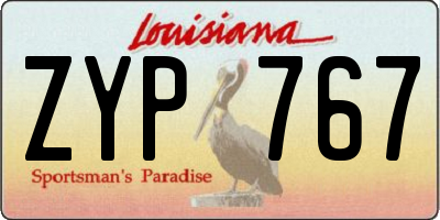 LA license plate ZYP767