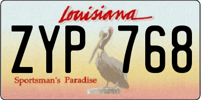 LA license plate ZYP768