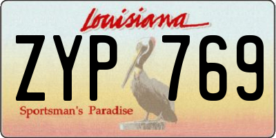 LA license plate ZYP769
