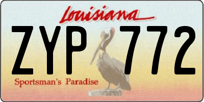 LA license plate ZYP772