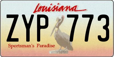 LA license plate ZYP773