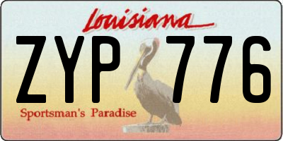 LA license plate ZYP776