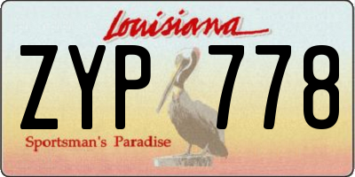 LA license plate ZYP778