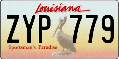 LA license plate ZYP779