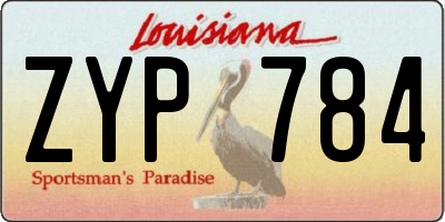 LA license plate ZYP784