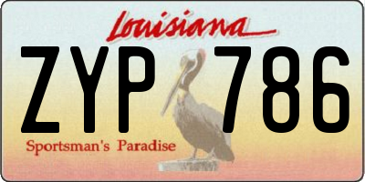 LA license plate ZYP786