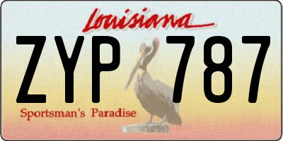 LA license plate ZYP787