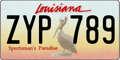 LA license plate ZYP789