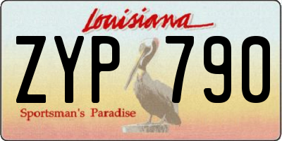 LA license plate ZYP790