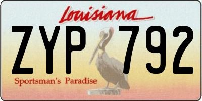 LA license plate ZYP792