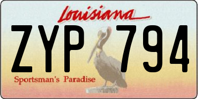 LA license plate ZYP794