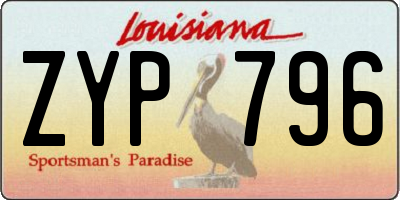 LA license plate ZYP796