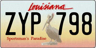 LA license plate ZYP798