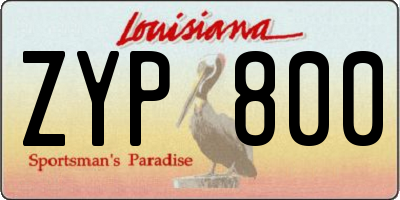 LA license plate ZYP800