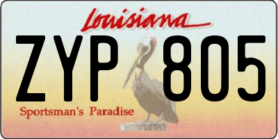 LA license plate ZYP805