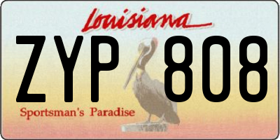 LA license plate ZYP808