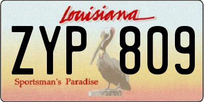 LA license plate ZYP809
