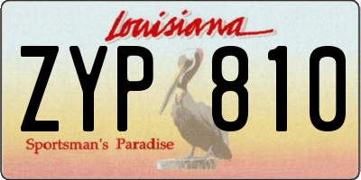 LA license plate ZYP810