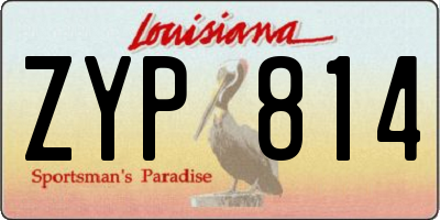LA license plate ZYP814