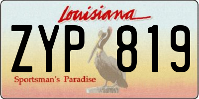 LA license plate ZYP819
