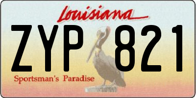 LA license plate ZYP821