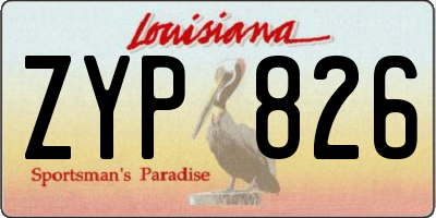 LA license plate ZYP826