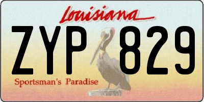 LA license plate ZYP829