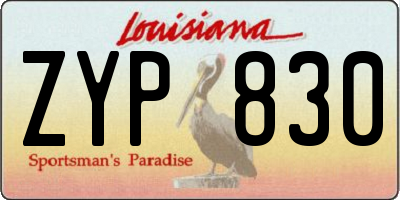 LA license plate ZYP830