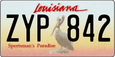 LA license plate ZYP842