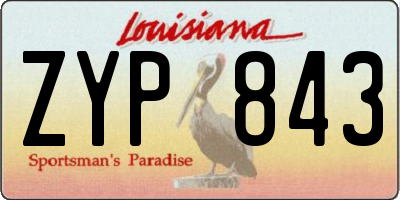 LA license plate ZYP843