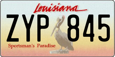 LA license plate ZYP845