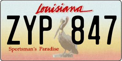 LA license plate ZYP847