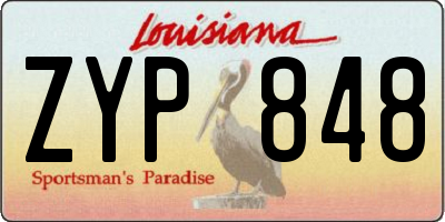 LA license plate ZYP848