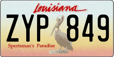 LA license plate ZYP849