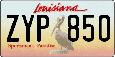 LA license plate ZYP850