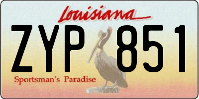 LA license plate ZYP851