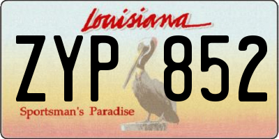 LA license plate ZYP852