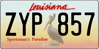 LA license plate ZYP857