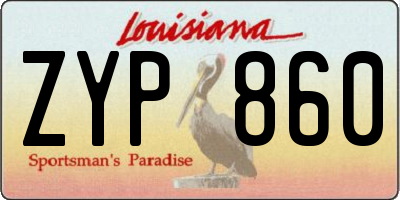 LA license plate ZYP860